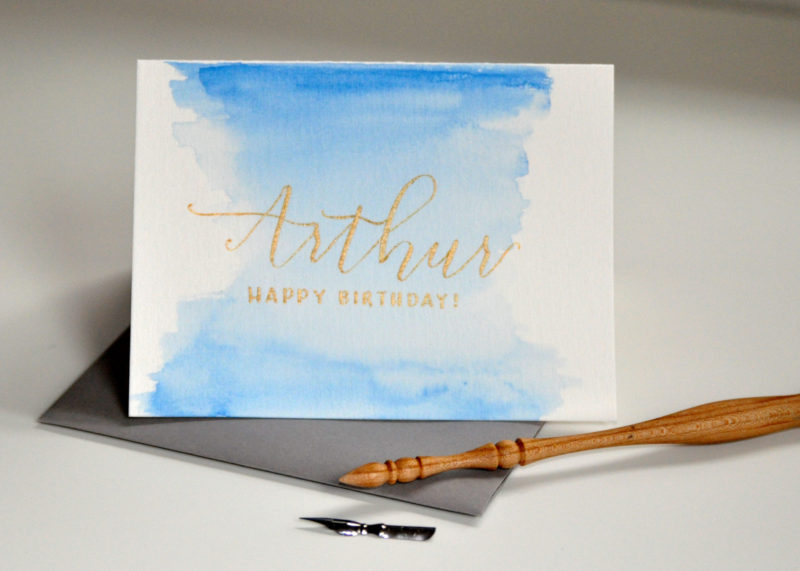 Birthday Card (watercolor, personalized)