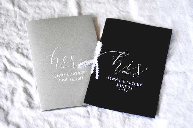 Pair of Personalized Wedding Vow Books (black & gray) - Image 2