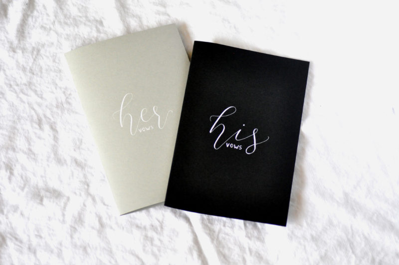 Pair of Personalized Wedding Vow Books (black & gray) - Image 3