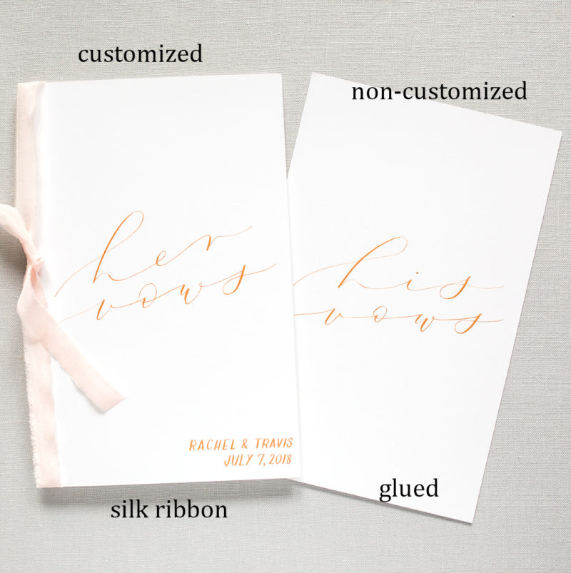 Pair of Personalized White His & Hers Wedding Vow Books (romantic gold calligraphy) - Image 2