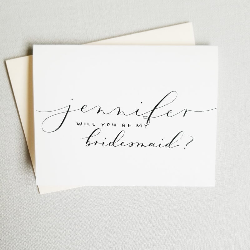 Personalized Bridesmaid Proposal Card | Calligraphy | Handwritten (not printed) | Will You Be My Bridesmaid | Wedding Party Cards