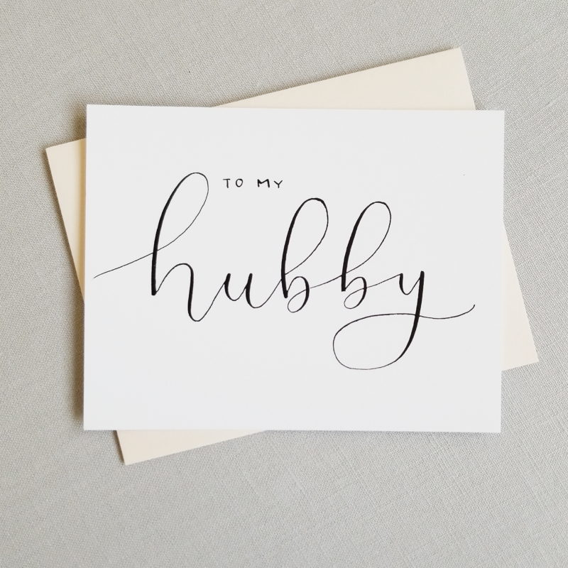 To My Hubby | Handwritten Calligraphy | Wedding Card | First Look Card | Wedding Day | Love Note | Anniversary Card | Valentines Note (Copy)