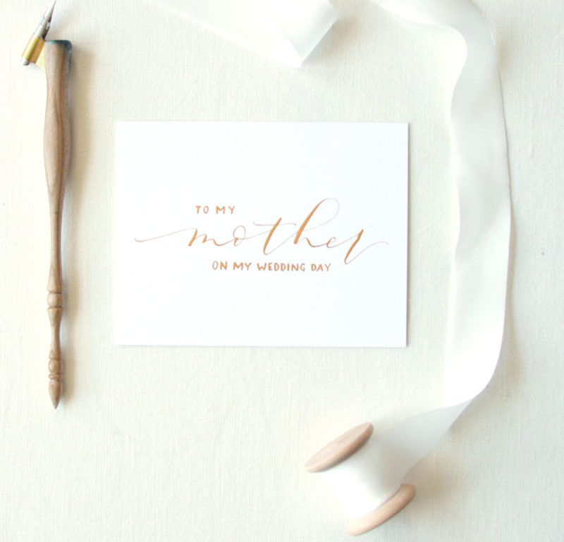 Wedding Day Thank You Cards | "To my father on my wedding day" | Hand-written Calligraphy Card | "Day Of" Cards | Single Card with Envelope - Image 2